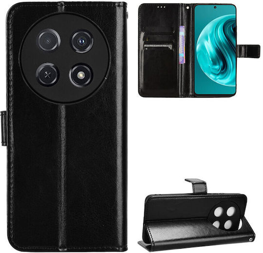 Wallet Piele artificială / Plastic Negru (Huawei Nova 12i)