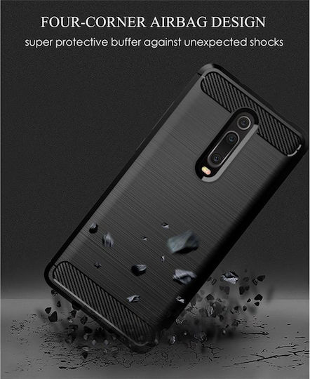 Techsuit Carbon Back Cover Σιλικόνης Μαύρο (Xiaomi Mi 9T / 9T Pro)