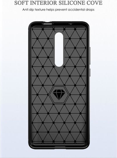Techsuit Carbon Back Cover Σιλικόνης Μαύρο (Xiaomi Mi 9T / 9T Pro)