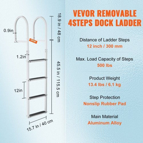 Vevor 4 Steps Boat Ladder