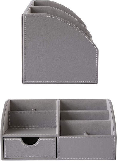 Leather Desk Organizer in Gray Color 1pcs 29x15x14cm