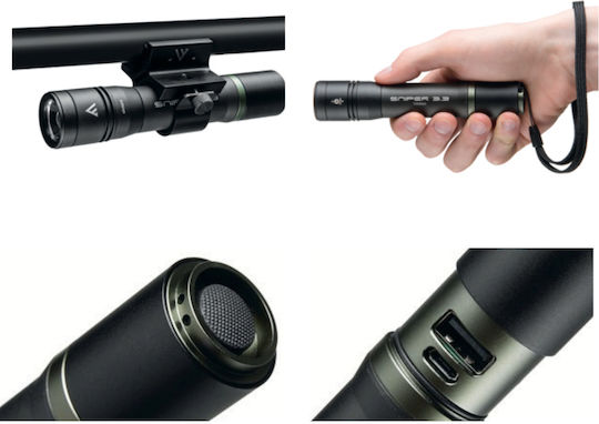 Greenie Rechargeable Flashlight LED with Maximum Brightness 1000lm