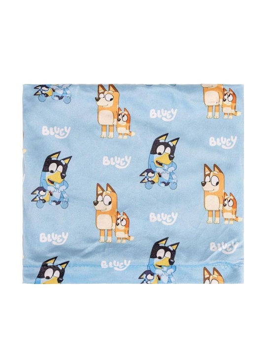 Bluey Комплект Детска Шапка с Шалче и Ръкавици Плетена Синя 3 Бройки