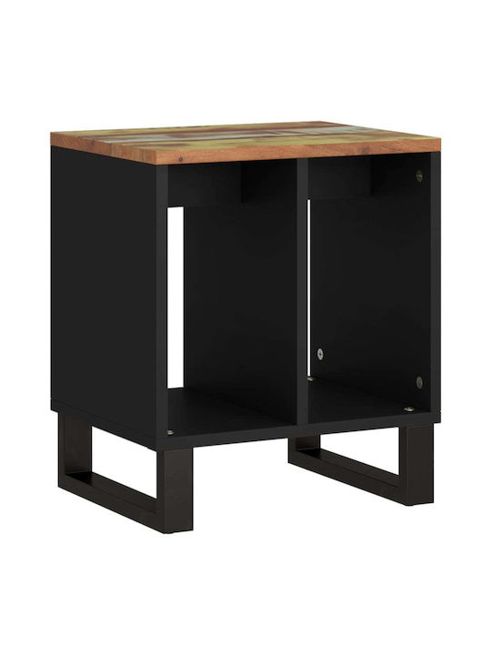 Rectangular Side Table from Solid Wood Multicolored L40xW31xH46cm.