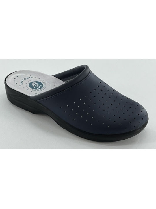 Adco Women's Leather Anatomic Clogs Blue