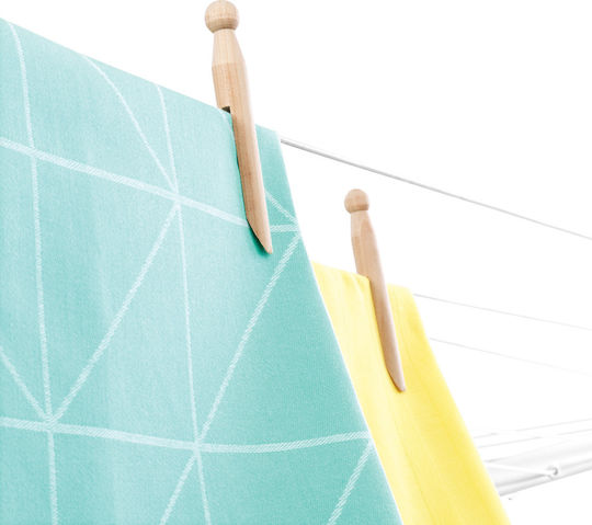 Brabantia Topspinner Folding Floor Clothes Drying Rack for Garden Stainless Steel with Hanging Length 50m