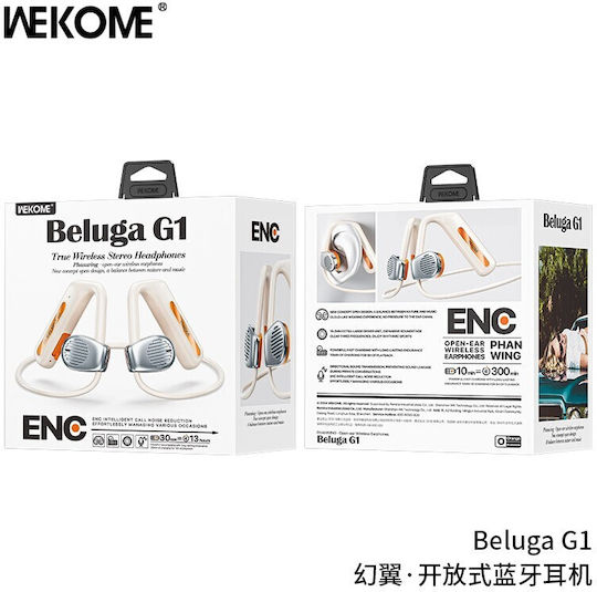 WK Beluga G1 Offenes Ohr Bluetooth-Freisprecheinrichtung Kopfhörer mit Schweißresistenz und Ladeetui Orange