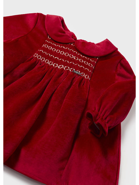 Mayoral Children's Dress Velvet red