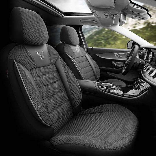 Auto Gs Vordersitzbezüge 11Stück Baumwolle Design Schwarz