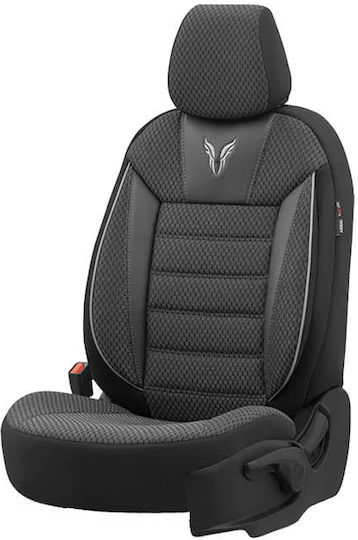 Auto Gs Vordersitzbezüge 11Stück Baumwolle Design Schwarz