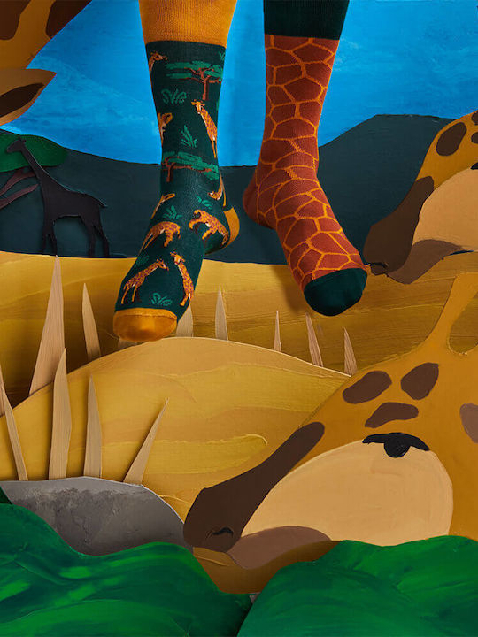 Many Mornings The Giraffe Κάλτσες με Σχέδια Πολύχρωμες
