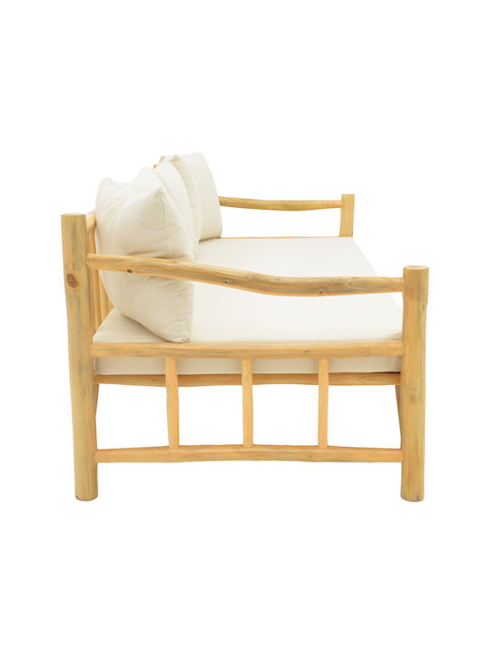 Roziana Bench Outdoor Wooden with Pillows 210x100x80cm