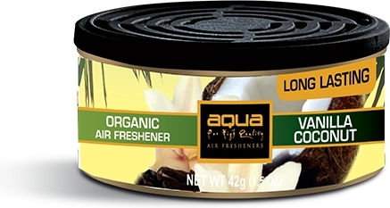 Aqua Car Air Freshener Can Console/Dashboard Coconut / Vanilla / Aqua