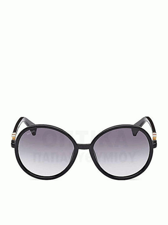 Max Mara Women's Sunglasses with Black Plastic Frame and Gray Gradient Lens MM 0065 01B