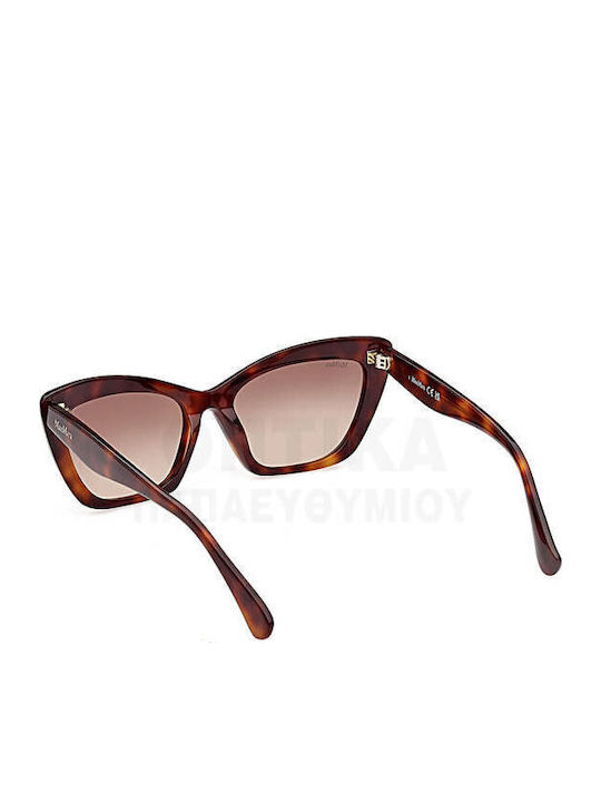 Max Mara Women's Sunglasses with Brown Tartaruga Plastic Frame and Brown Gradient Lens MM 0063 52F
