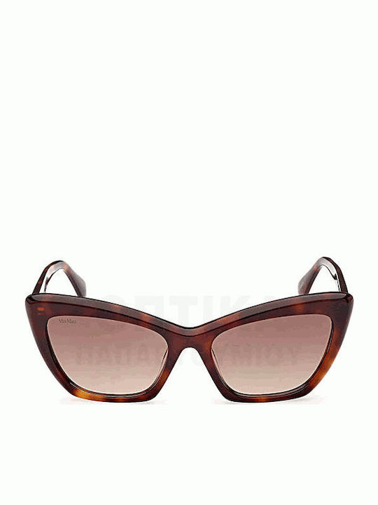 Max Mara Women's Sunglasses with Brown Tartaruga Plastic Frame and Brown Gradient Lens MM 0063 52F