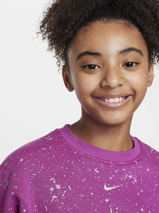 Fleece Kinder-Sweatshirt Lila Sportswear Club