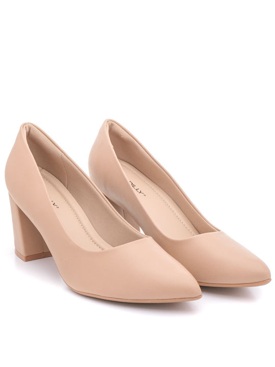 Piccadilly Pointed Toe Beige Heels