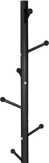 Cuier metalic 726081 negru Ø40x175cm 8 cârlige