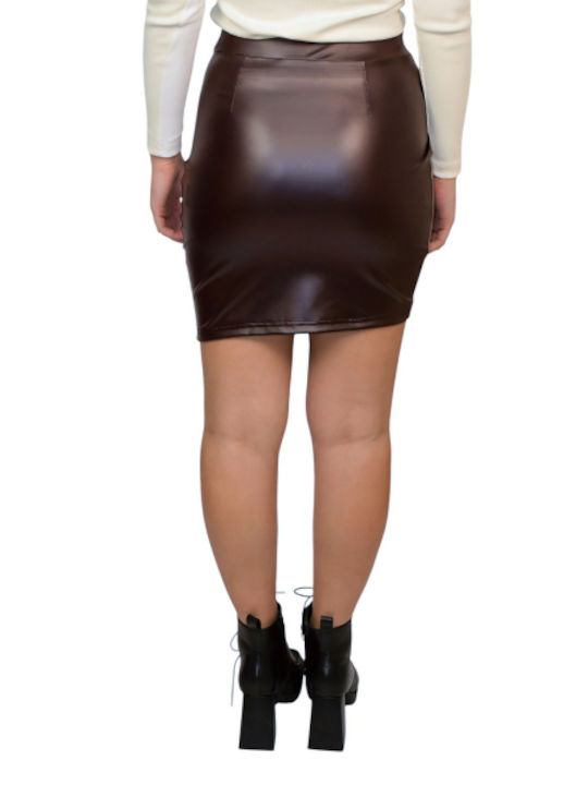 Morena Spain Leather Mini Skirt Bordeaux