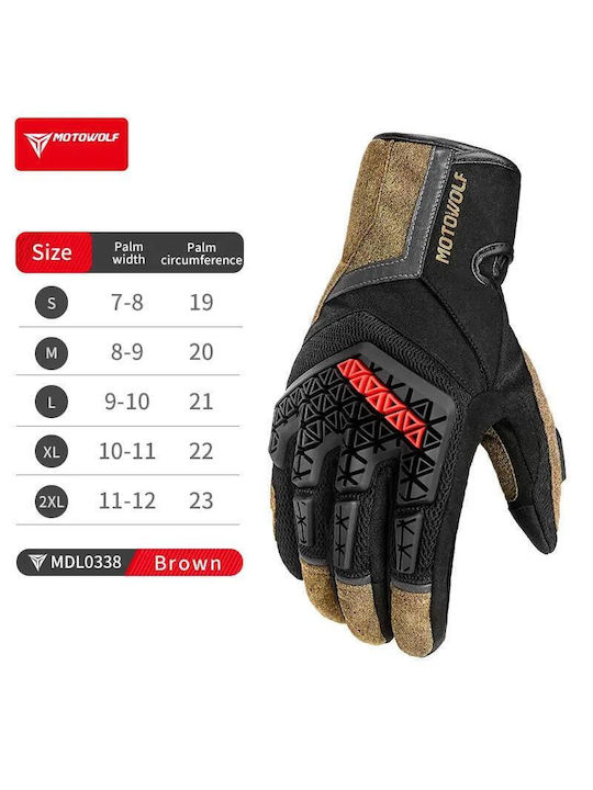 Motowolf MDL0338 Winter Men's Motorcycle Gloves Black