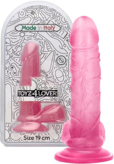 Toyz4lovers Emilio Ρεαλιστικό Dildo με Όρχεις και Βεντούζα Ροζ 19cm
