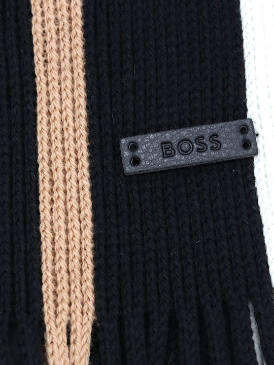 Hugo Boss Ανδρικό Κασκόλ Μάλλινο Μαύρο