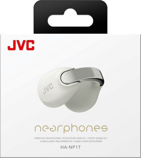 JVC HA-NP1T Offenes Ohr Bluetooth-Freisprecheinrichtung Kopfhörer mit Schweißresistenz und Ladeetui Off White