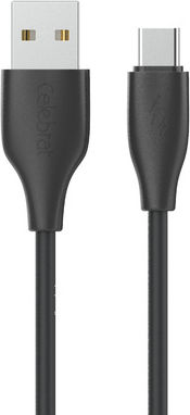 Celebrat USB 2.0 Cable USB-C male - USB-C 15W Μαύρο 1m 117174