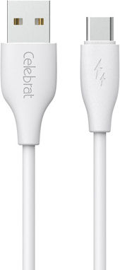 Celebrat USB 2.0 Kabel USB-C männlich - USB-A 15W Weiß 1m (117173)