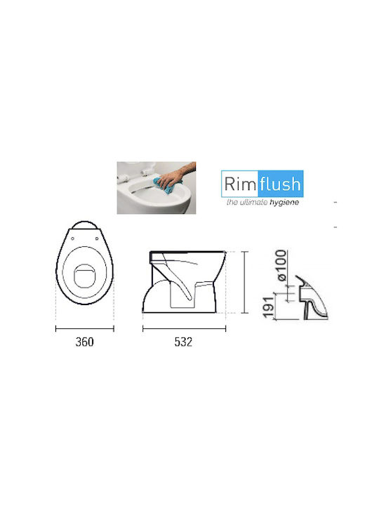 Sanindusa Λεκάνη Δαπέδου Rimless