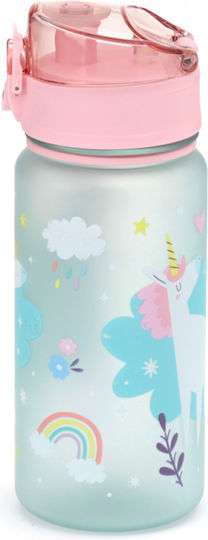 Puckator Pop Top Kids Water Bottle Unicorn Plastic with Straw 350ml