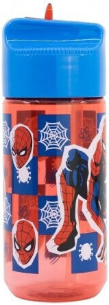 Stor Детска Бутилка За Вода Spiderman Пластмаса Със Сламка 430ml