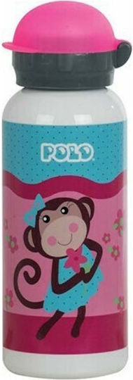 Polo Poloprint Παιδικό Παγούρι Αλουμινίου με Pop-Up Καπάκι 450ml (Διάφορα Σχέδια)