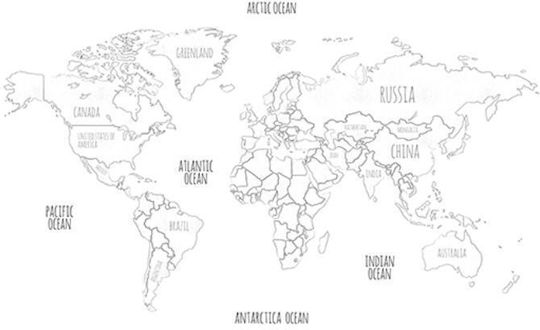 World Map Wallpaper 4m x 2.48m Lilipinso