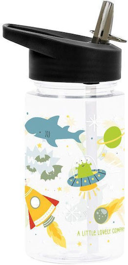 A Little Lovely Company Sticlă Pentru Copii Din Plastic Tritan Cu Pai Galaxy 450ml