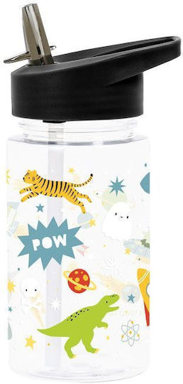 A Little Lovely Company Sticlă Pentru Copii Din Plastic Tritan Cu Pai Galaxy 450ml