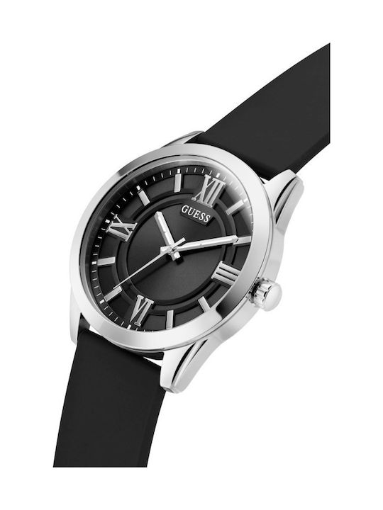 Guess Elliot Men's Watch 44mm Battery with Black Rubber Strap