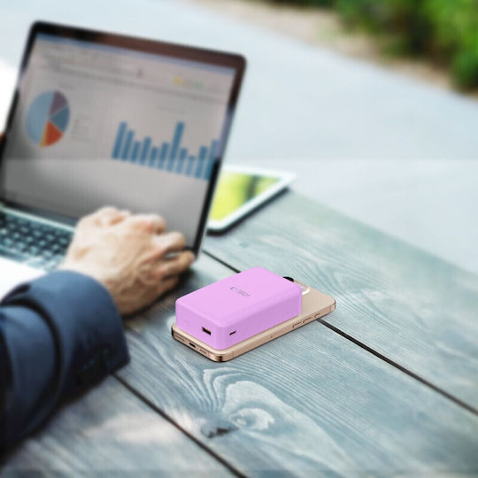Tech-Protect PB12 LifeMag MagSafe Power Bank 20000mAh 15W with USB-A Port and USB-C Port Lilac