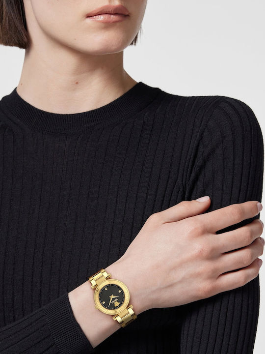 Versace Revive Damen Uhr mit Gold Metallarmband