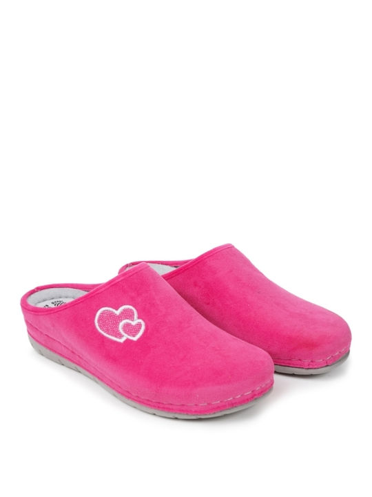 Anatomical Leather Women's Slippers Fuchsia