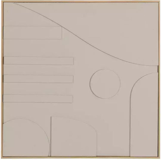 Πίνακας Ανάγλυφος Mdf Μπεζ 60x3,8x60 Εκ