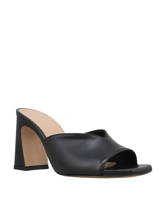 Kalogirou Heel Leather Mules Black