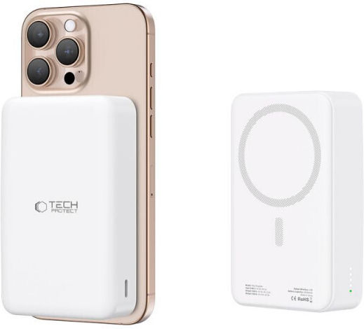 Tech-Protect PB12 LifeMag MagSafe Power Bank 20000mAh 15W με Θύρα USB-A και Θύρα USB-C Λευκό