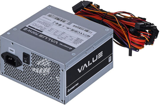 Chieftec Value Series 700W Gray Computer Power Supply Full Wired 80 Plus Standard