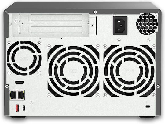 QNap TVS-h674 Dateiserver Turm mit 6 Festplattenschächte für HDD/M.2/SSD und 2 Ethernet-Ports