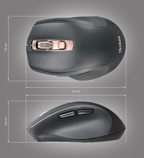Yenkee YMS 2090 Ασύρματο Εργονομικό Bluetooth Ποντίκι Γκρι