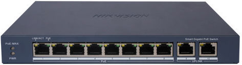 Hikvision DS-3E1510P-EI v2 Verwaltet PoE+ Switch mit 2 Ports Gigabit (1Gbps) Ethernet