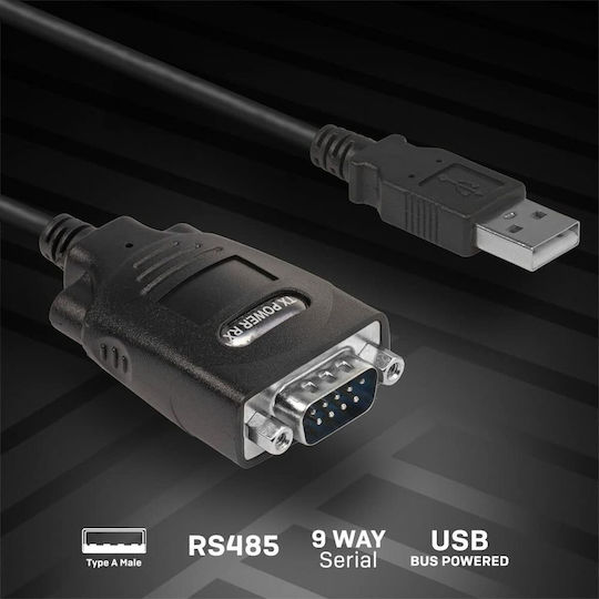 Lindy Καλώδιο RS232 9-pin male σε USB-A 1m (42845) 1τμχ
