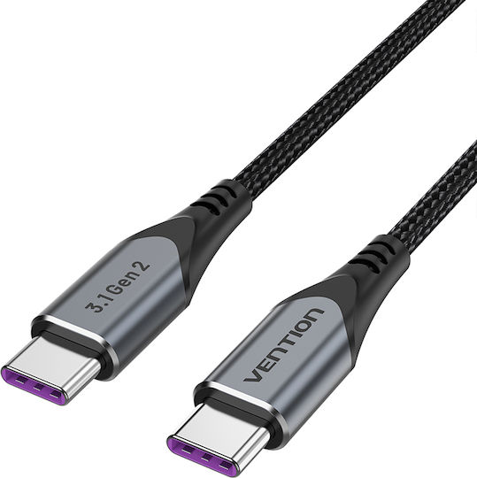 Vention Cablu USB 3.1 USB-C Masculin - USB-C 100W PD Gri 0.5m TAHHD